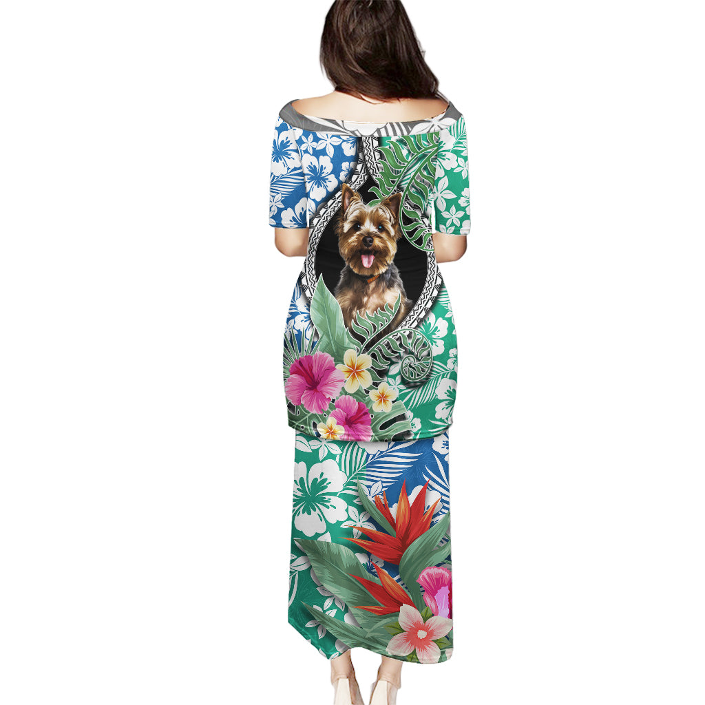 Polynesian Yorkshire Terrier Puletasi Polynesian Pattern And Yorkshire Terrier - Wonder Print Shop
