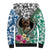 Polynesian Yorkshire Terrier Sherpa Hoodie Polynesian Pattern And Yorkshire Terrier - Wonder Print Shop