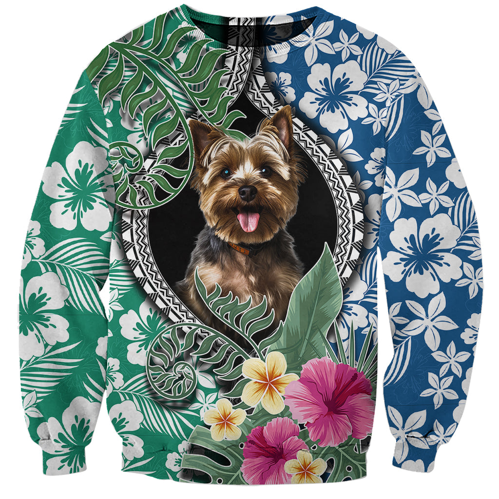 Polynesian Yorkshire Terrier Sweatshirt Polynesian Pattern And Yorkshire Terrier - Wonder Print Shop