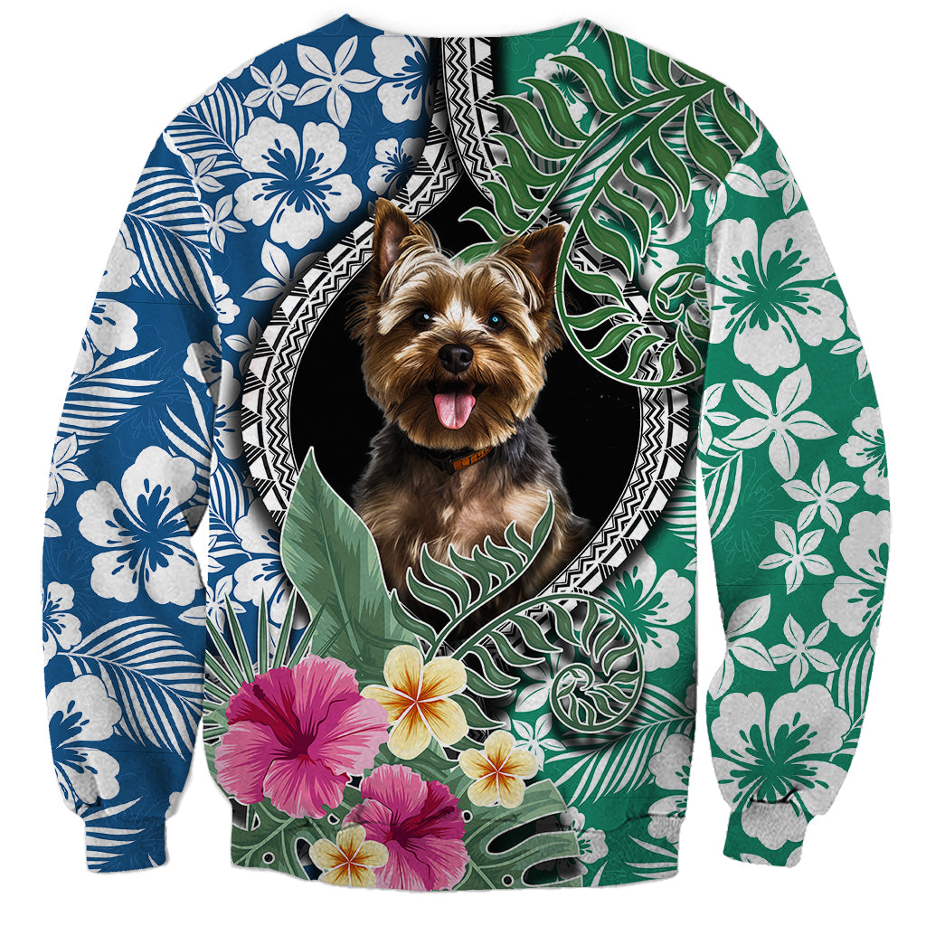 Polynesian Yorkshire Terrier Sweatshirt Polynesian Pattern And Yorkshire Terrier - Wonder Print Shop