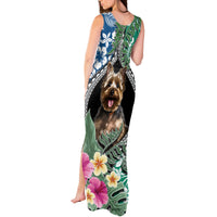 Polynesian Yorkshire Terrier Tank Maxi Dress Polynesian Pattern And Yorkshire Terrier - Wonder Print Shop