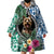 Polynesian Yorkshire Terrier Wearable Blanket Hoodie Polynesian Pattern And Yorkshire Terrier - Wonder Print Shop