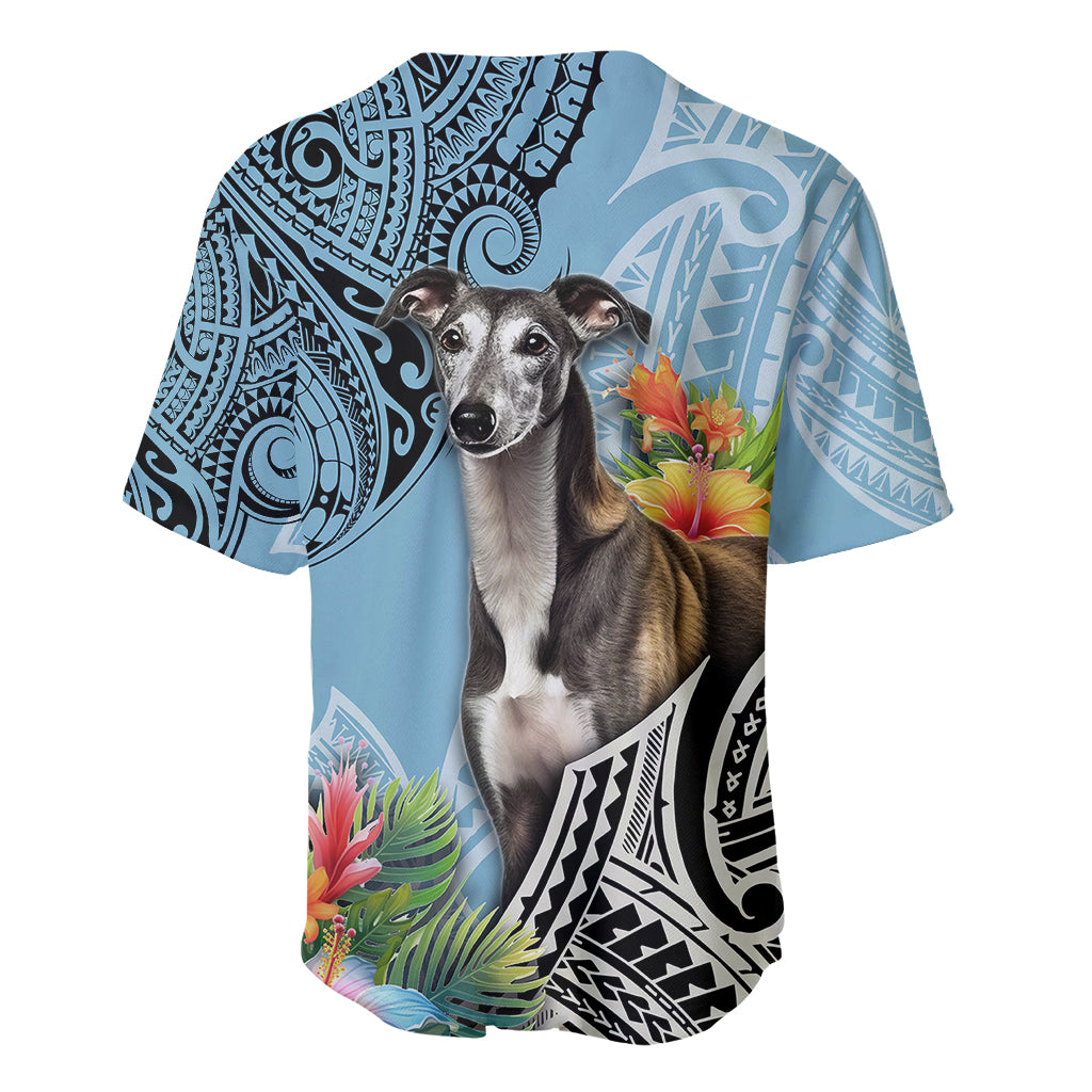 Polynesian Greyhound Baseball Jersey Polynesian Pattern And Greyhound - Wonder Print Shop