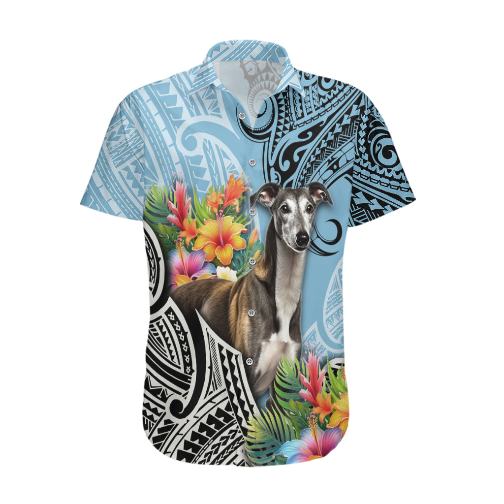 Polynesian Greyhound Hawaiian Shirt Polynesian Pattern And Greyhound - Wonder Print Shop