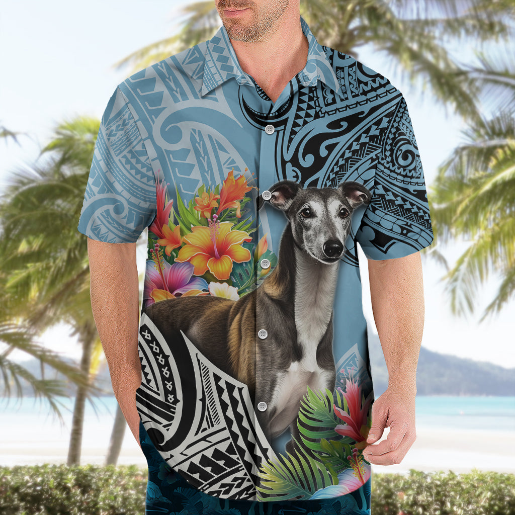 Polynesian Greyhound Hawaiian Shirt Polynesian Pattern And Greyhound - Wonder Print Shop