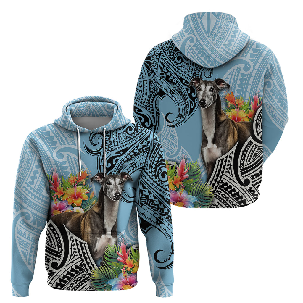 Polynesian Greyhound Hoodie Polynesian Pattern And Greyhound - Wonder Print Shop