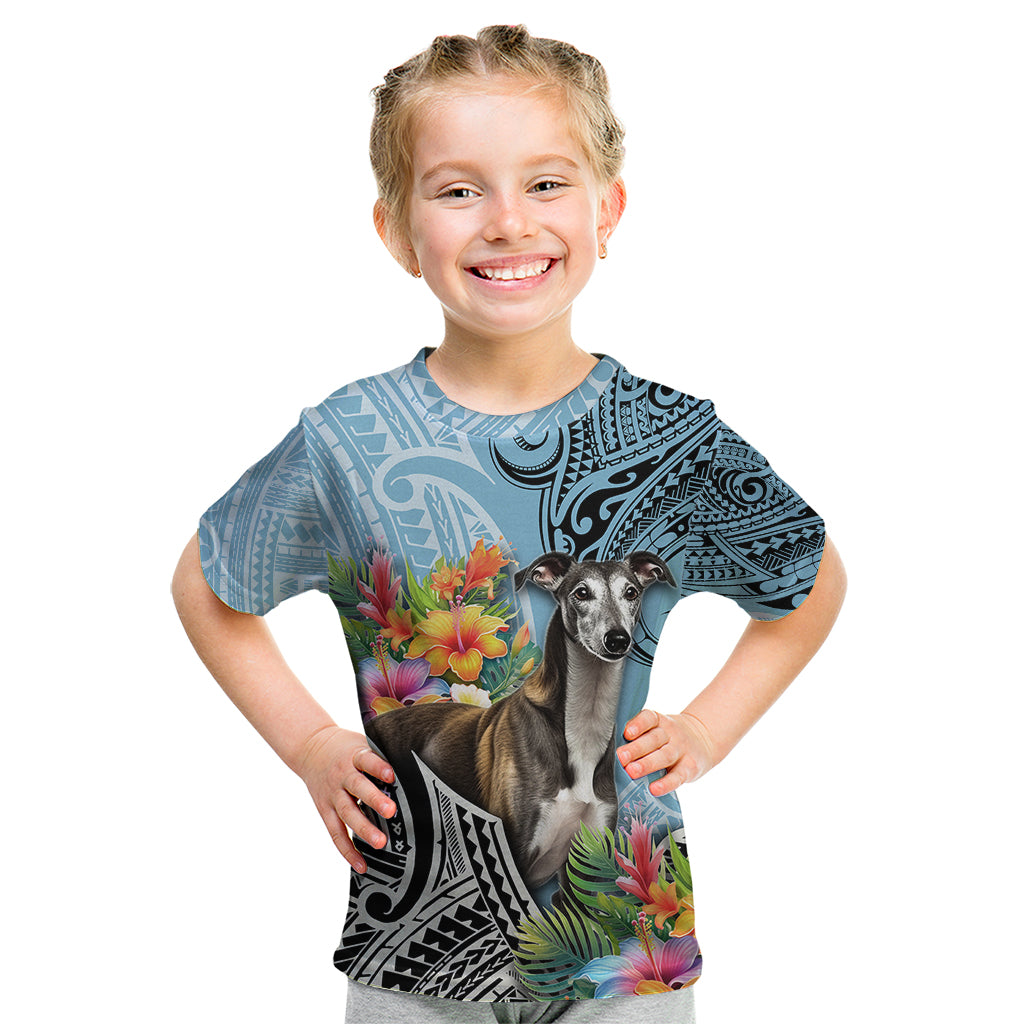 Polynesian Greyhound Kid T Shirt Polynesian Pattern And Greyhound - Wonder Print Shop