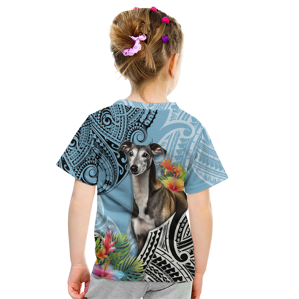 Polynesian Greyhound Kid T Shirt Polynesian Pattern And Greyhound - Wonder Print Shop