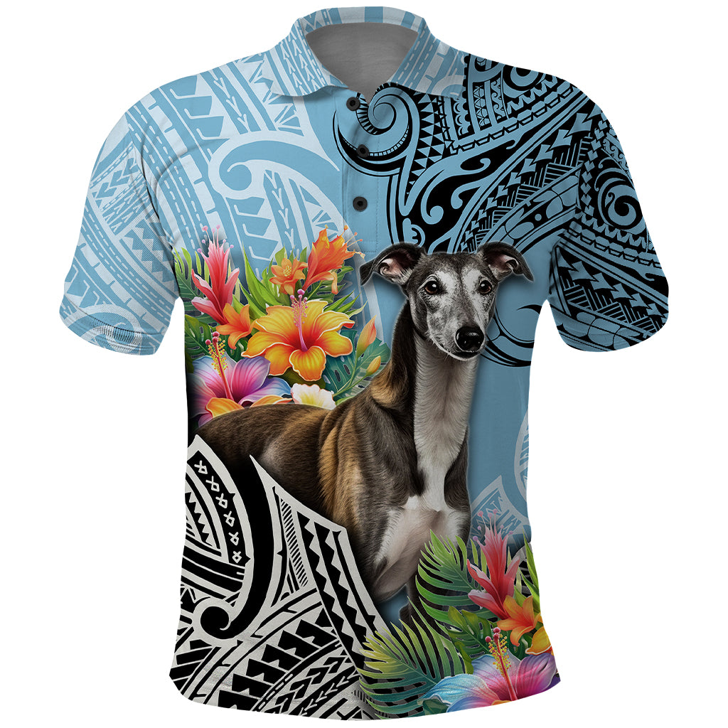 Polynesian Greyhound Polo Shirt Polynesian Pattern And Greyhound - Wonder Print Shop