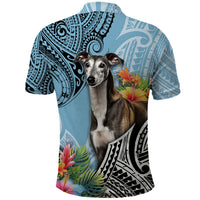 Polynesian Greyhound Polo Shirt Polynesian Pattern And Greyhound - Wonder Print Shop