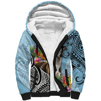 Polynesian Greyhound Sherpa Hoodie Polynesian Pattern And Greyhound - Wonder Print Shop