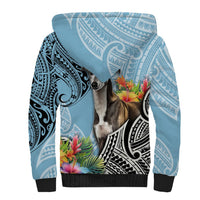 Polynesian Greyhound Sherpa Hoodie Polynesian Pattern And Greyhound - Wonder Print Shop