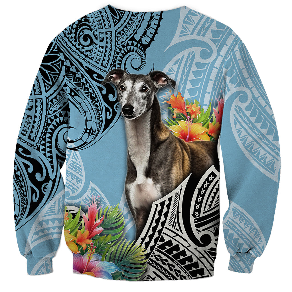 Polynesian Greyhound Sweatshirt Polynesian Pattern And Greyhound - Wonder Print Shop