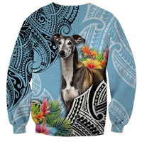 Polynesian Greyhound Sweatshirt Polynesian Pattern And Greyhound - Wonder Print Shop