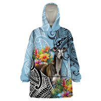 Polynesian Greyhound Wearable Blanket Hoodie Polynesian Pattern And Greyhound - Wonder Print Shop