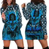 Fire Skull Hoodie Dress Of Course I'm Going To Hell I'm Just Here To Pick You Up - Wonder Print Shop