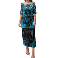 Fire Skull Puletasi Of Course I'm Going To Hell I'm Just Here To Pick You Up - Wonder Print Shop