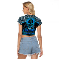 Fire Skull Raglan Cropped T Shirt Of Course I'm Going To Hell I'm Just Here To Pick You Up - Wonder Print Shop