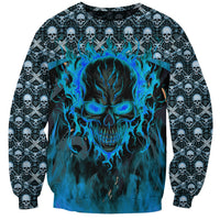Fire Skull Sweatshirt Of Course I'm Going To Hell I'm Just Here To Pick You Up - Wonder Print Shop