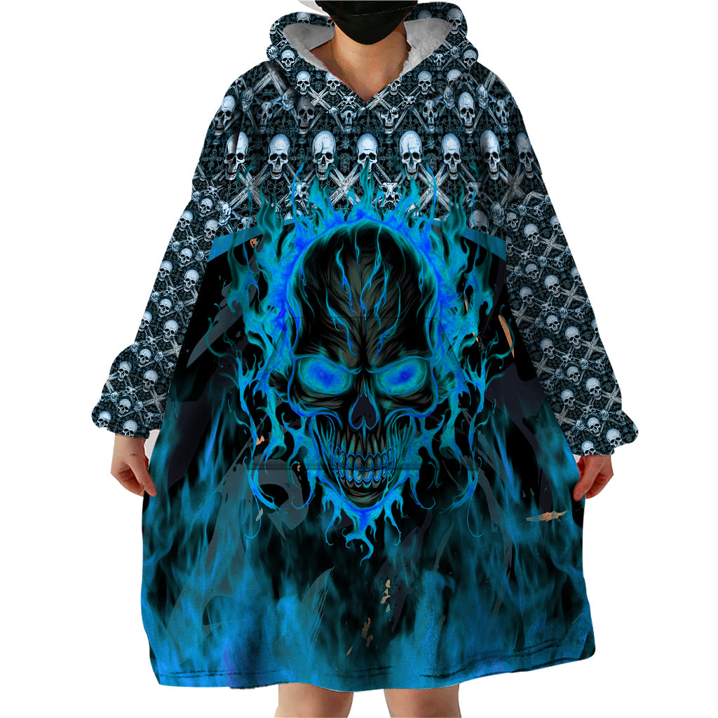 Fire Skull Wearable Blanket Hoodie Of Course I'm Going To Hell I'm Just Here To Pick You Up - Wonder Print Shop