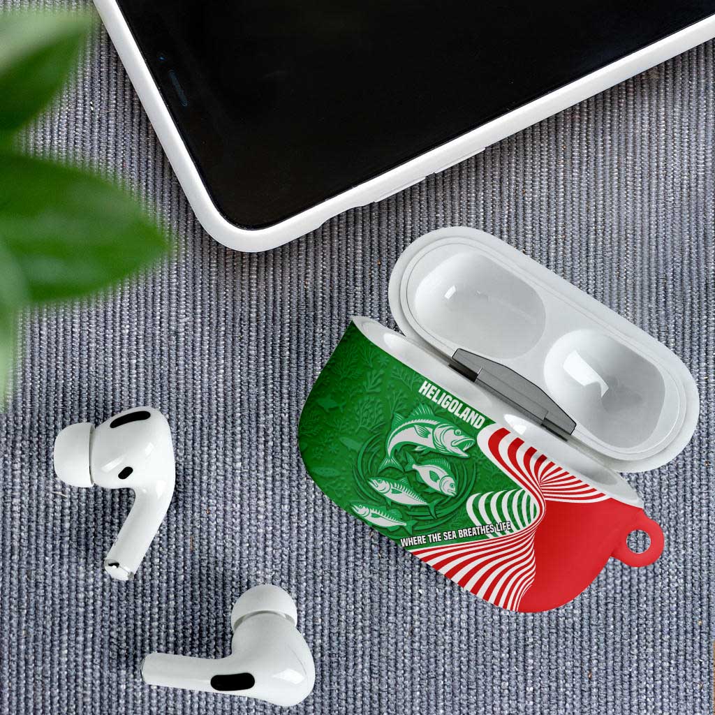 Germany Heligoland AirPods Case with Fish Illustration and Red Green Wave - Wonder Print Shop