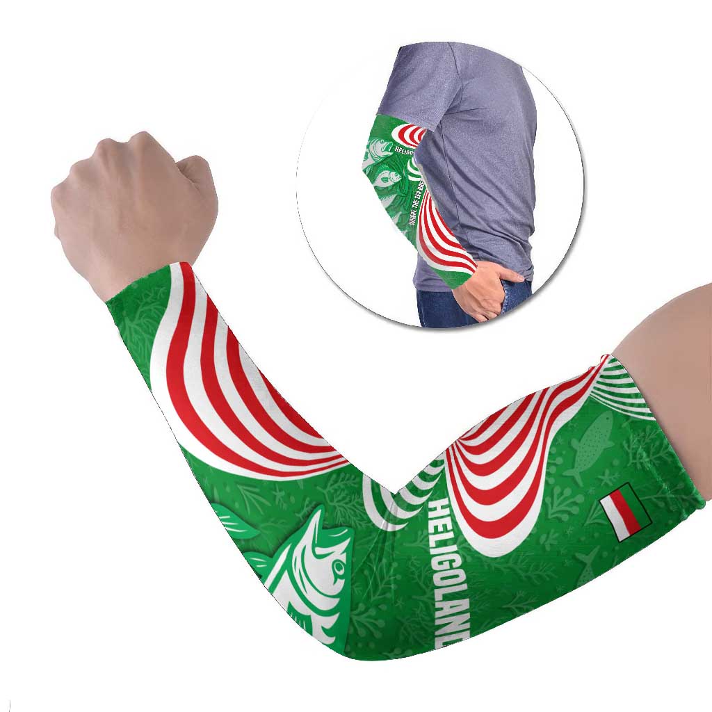 Germany Heligoland Arm Sleeves with Fish Illustration and Red Green Wave - Wonder Print Shop