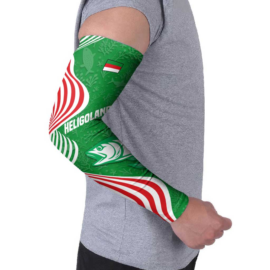 Germany Heligoland Arm Sleeves with Fish Illustration and Red Green Wave - Wonder Print Shop