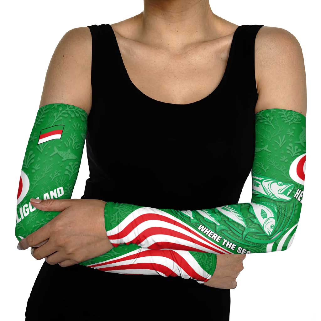 Germany Heligoland Arm Sleeves with Fish Illustration and Red Green Wave - Wonder Print Shop