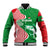 Germany Heligoland Baseball Jacket with Fish Illustration and Red Green Wave - Wonder Print Shop