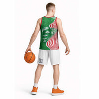Germany Heligoland Basketball Jersey with Fish Illustration and Red Green Wave - Wonder Print Shop