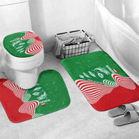 Germany Heligoland Bathroom Set with Fish Illustration and Red Green Wave - Wonder Print Shop