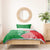 Germany Heligoland Bedding Set with Fish Illustration and Red Green Wave - Wonder Print Shop