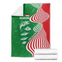 Germany Heligoland Blanket with Fish Illustration and Red Green Wave - Wonder Print Shop