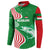 Germany Heligoland Button Sweatshirt with Fish Illustration and Red Green Wave - Wonder Print Shop