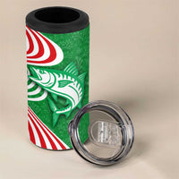 Germany Heligoland 4 in 1 Can Cooler Tumbler with Fish Illustration and Red Green Wave - Wonder Print Shop