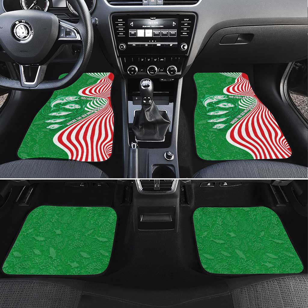 Germany Heligoland Car Mats with Fish Illustration and Red Green Wave - Wonder Print Shop