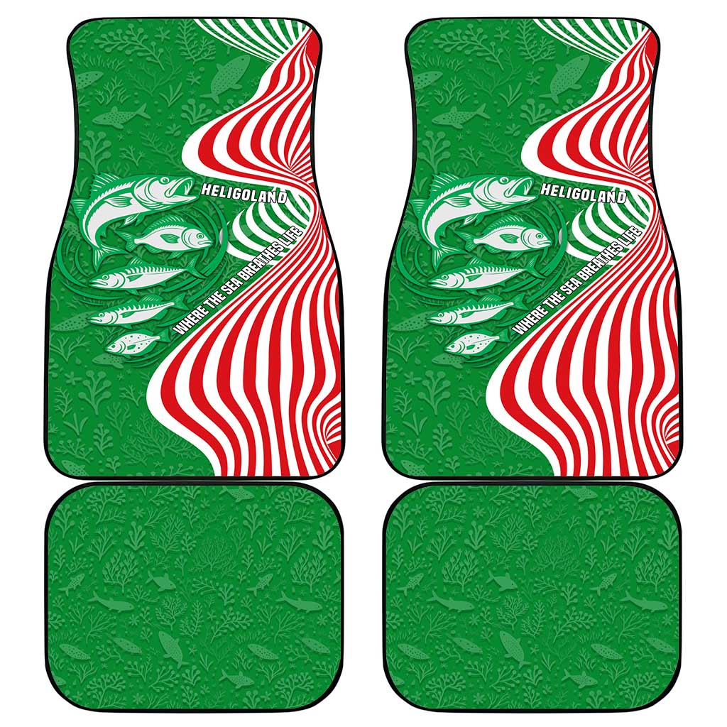Germany Heligoland Car Mats with Fish Illustration and Red Green Wave - Wonder Print Shop