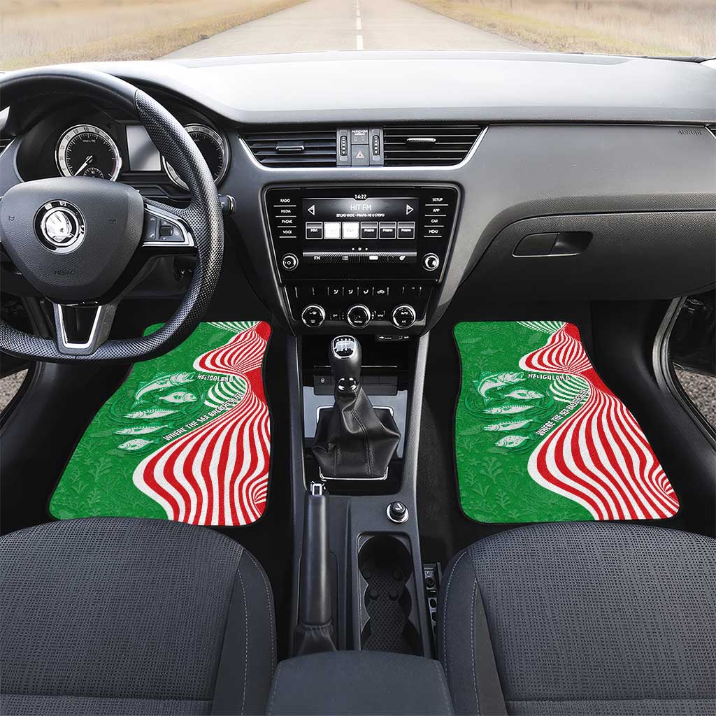 Germany Heligoland Car Mats with Fish Illustration and Red Green Wave - Wonder Print Shop