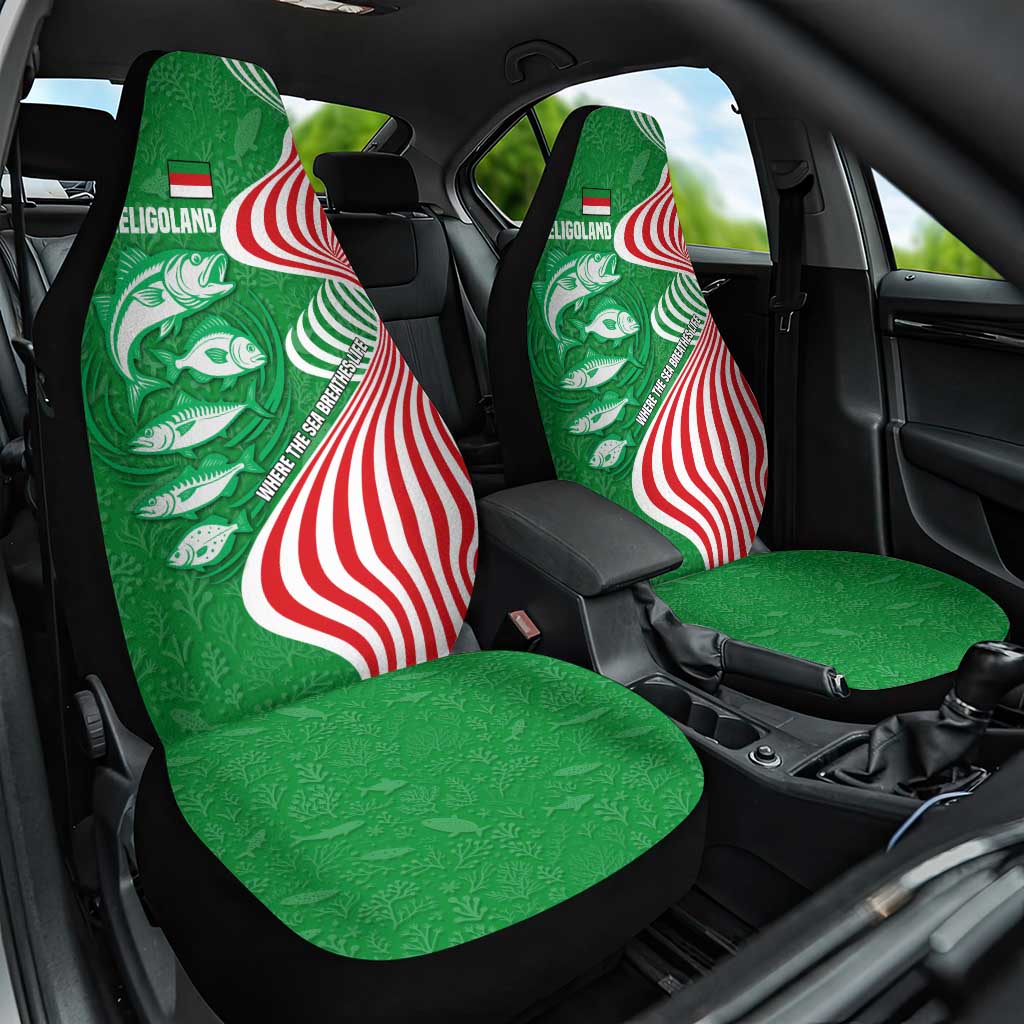Germany Heligoland Car Seat Cover with Fish Illustration and Red Green Wave - Wonder Print Shop