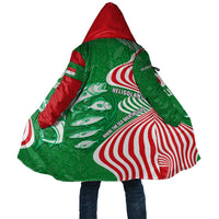 Germany Heligoland Cloak with Fish Illustration and Red Green Wave - Wonder Print Shop