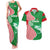 Germany Heligoland Couples Matching Tank Maxi Dress and Hawaiian Shirt with Fish Illustration and Red Green Wave - Wonder Print Shop