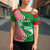 Germany Heligoland Cross Shoulder Shirt with Fish Illustration and Red Green Wave - Wonder Print Shop