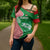 Germany Heligoland Cross Shoulder Shirt with Fish Illustration and Red Green Wave - Wonder Print Shop