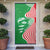 Germany Heligoland Door Cover with Fish Illustration and Red Green Wave - Wonder Print Shop