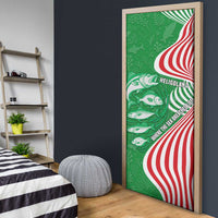 Germany Heligoland Door Cover with Fish Illustration and Red Green Wave - Wonder Print Shop