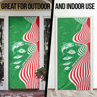 Germany Heligoland Door Cover with Fish Illustration and Red Green Wave - Wonder Print Shop