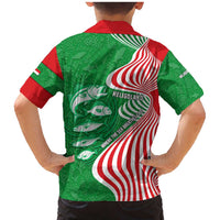 Germany Heligoland Family Matching Mermaid Dress and Hawaiian Shirt with Fish Illustration and Red Green Wave - Wonder Print Shop