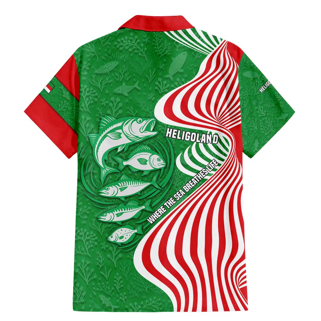 Germany Heligoland Family Matching Mermaid Dress and Hawaiian Shirt with Fish Illustration and Red Green Wave - Wonder Print Shop