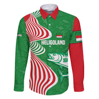 Germany Heligoland Family Matching Mermaid Dress and Hawaiian Shirt with Fish Illustration and Red Green Wave - Wonder Print Shop