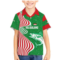 Germany Heligoland Family Matching Mermaid Dress and Hawaiian Shirt with Fish Illustration and Red Green Wave - Wonder Print Shop